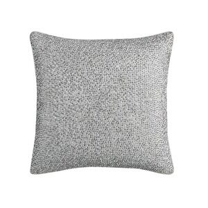 Macy's Metallic Beaded Throw Pillow Gray 18x18‎ Cotton Polyester Blend